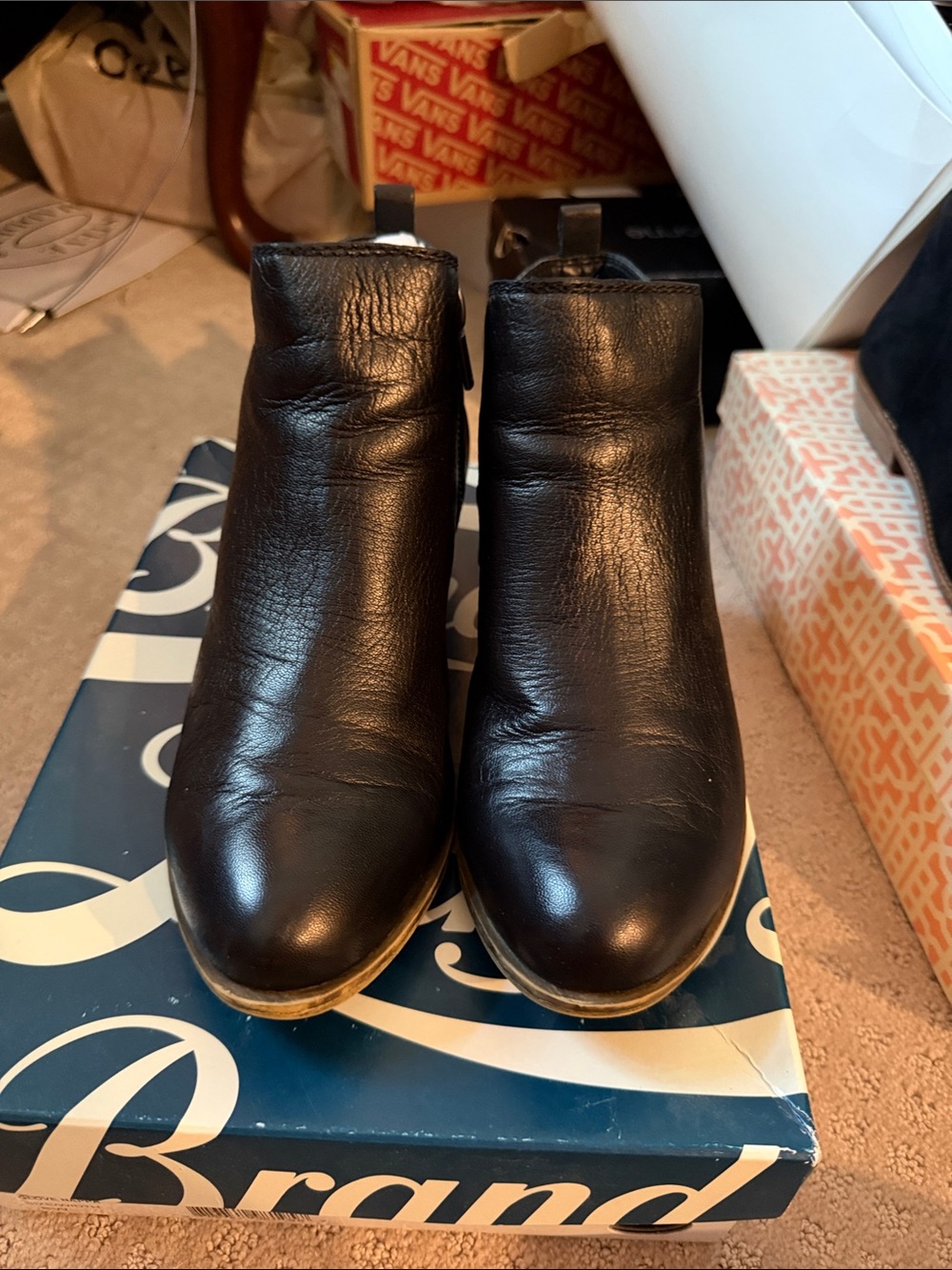 Lucky Brand Black Leather Ankle Booties
